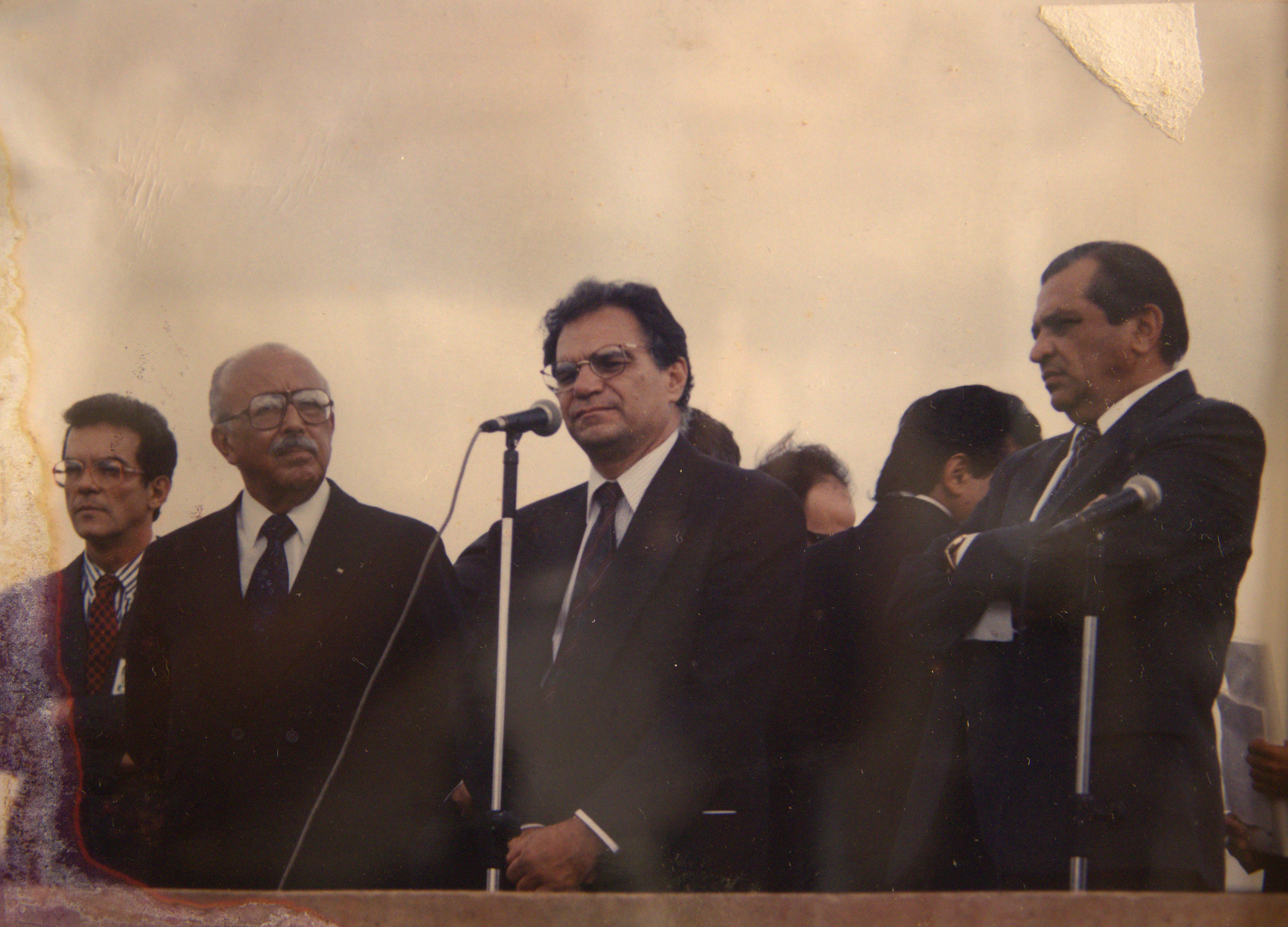 Jeronimo Moscardo discursa durante o evento em que tomou posse do cargo de ministro da Cultura, em Brasília. Jeronimo Moscardo foi escolhido para chefiar a pasta durante o governo do presidente Itamar Franco, ficando no cargo por cerca de três meses.